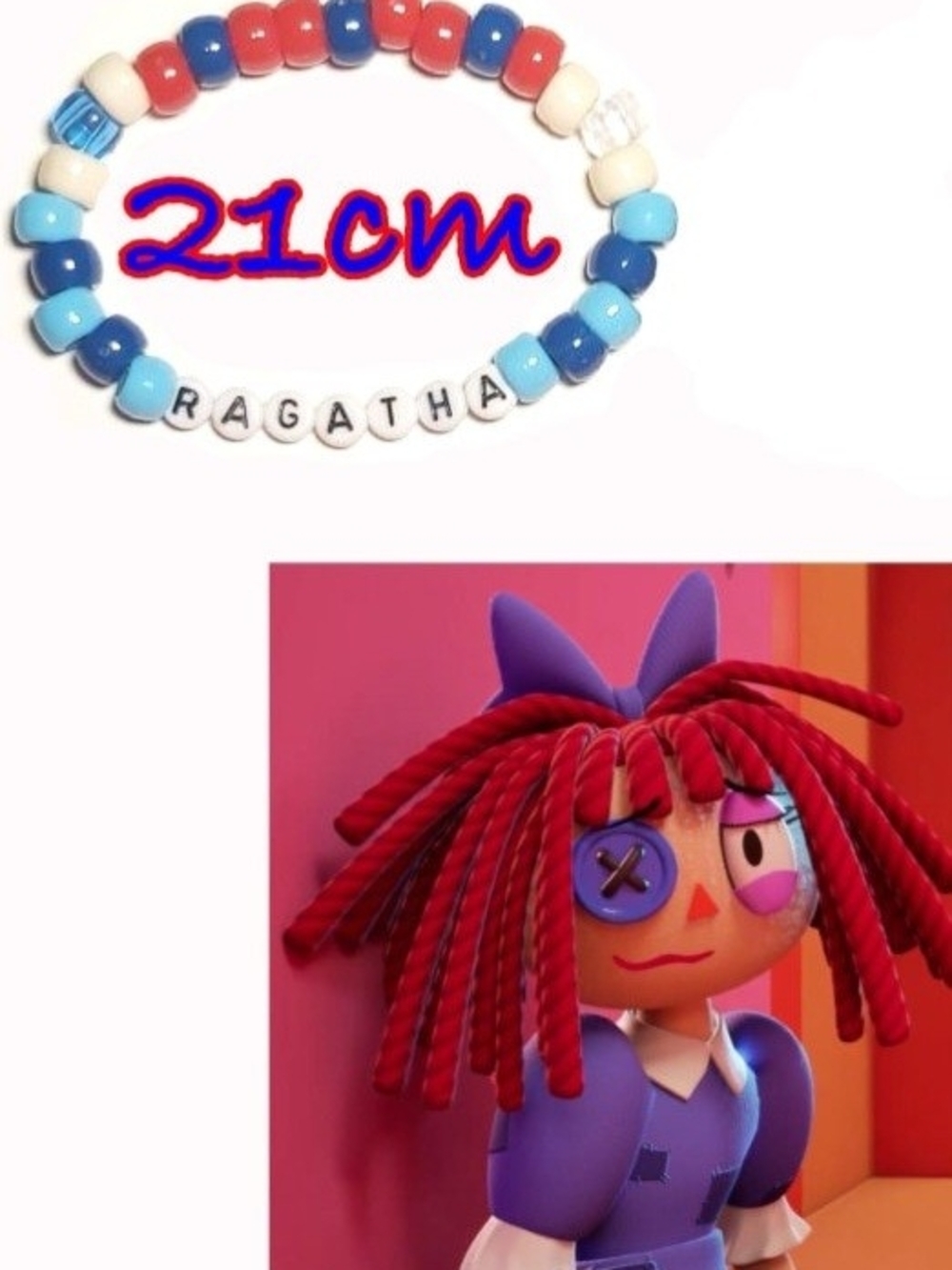 'Ragatha' The Amazing Digital Circus Handmade Kandi Beaded Bracelet